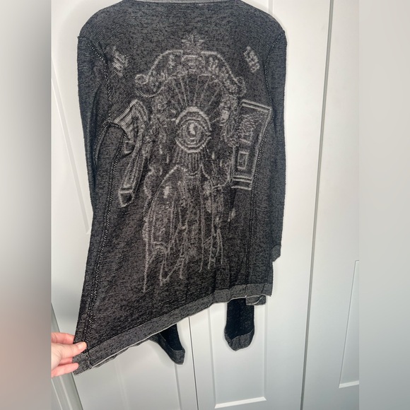 Diesel Evil Eye Open Knit Wool Blend Cardigan Sweater Women’s Size Small - Picture 8 of 8